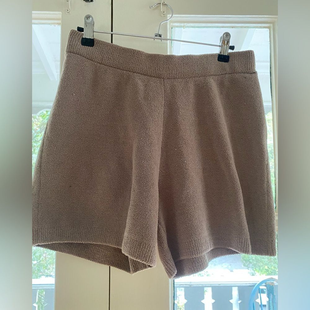 Skims Cozy Light Shorts Desert Boucle Teddy Fabric Tan size large